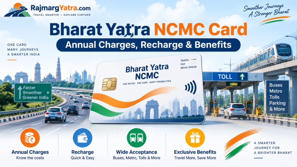 Bharat Yatra NCMC Card annual charges recharge and benefits - RajmargYatra.com